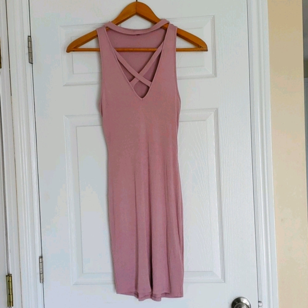 Charlotte Russe pink sleeveless fitted dress M